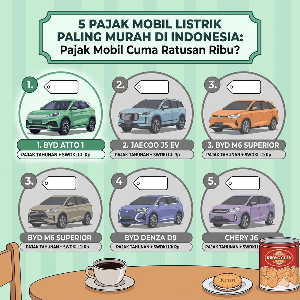 5 Pajak Mobil Listrik Paling Murah di Indonesia Pajak Mobil Cuma Ratusan Ribu