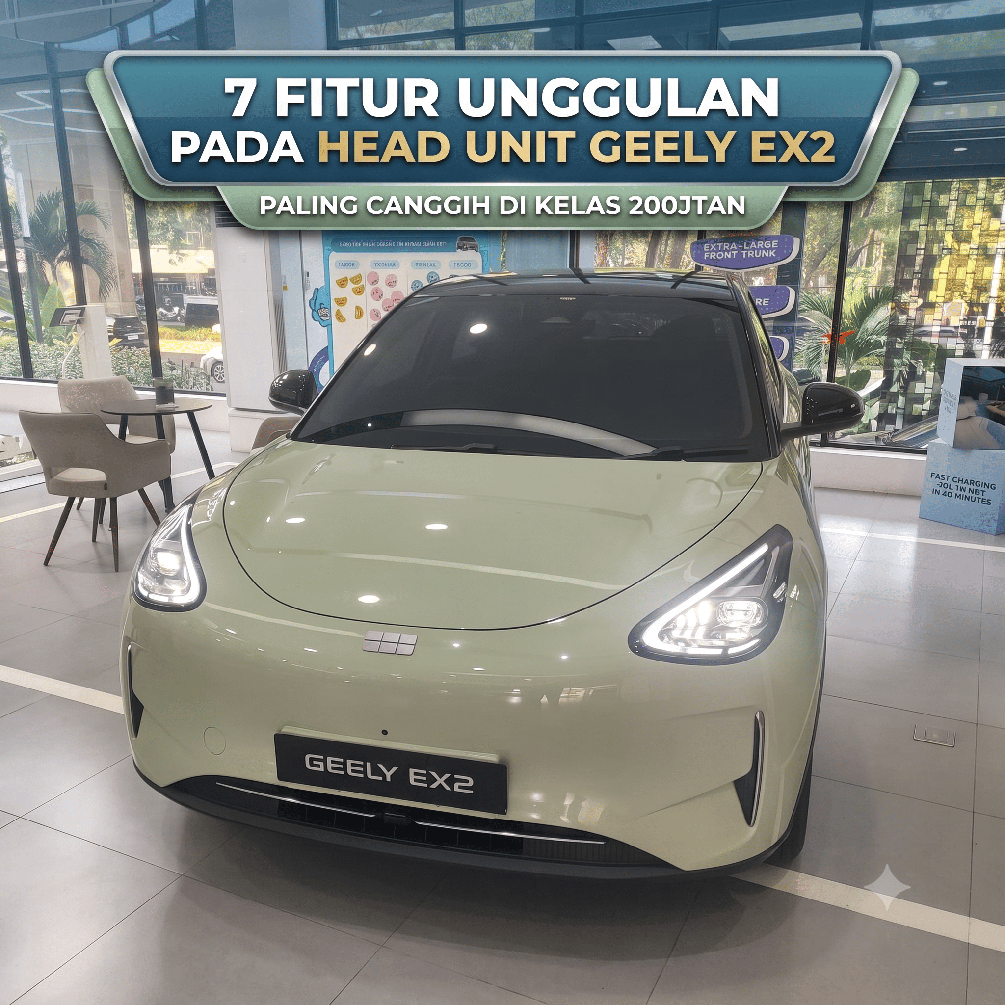 7 fitur Unggulan pada Head Unit GEELY EX2 Paling Canggih Di kelas 200jtan